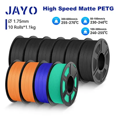 JAYO 10KG High Speed Matte PETG 3D Filament 1,75mm 1,1KG/SET High Flow Speedy