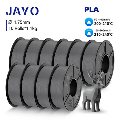 JAYO 11KG PLA Grau 3D Printer Filament 1,1KG*10 1,75mm Blasenfrei Easy to Print