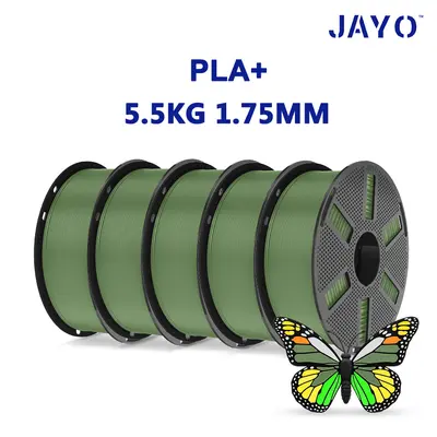 JAYO 5,5KG PLA+ Plus Olivgrün 3D Drucker Filament 1,75mm 1,1KG Gute Haltbarkeit