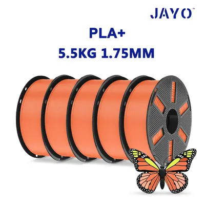 JAYO 5,5KG PLA+/Plus Sonniges Orange 3D Drucker Filament 1,75mm 1,1KG Zähigkeit