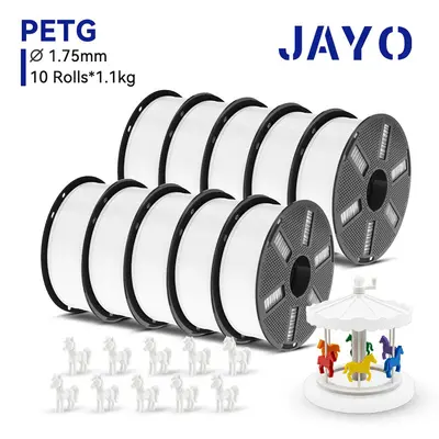 JAYO 11 KG PETG weiß 3D Drucker Filament 1,75 mm 1,1 kg starke Schlagfestigkeit