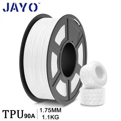 JAYO TPU 90A weiß 3D Drucker Filament 1,1 kg 1,75 mm mit Spule hochelastisch