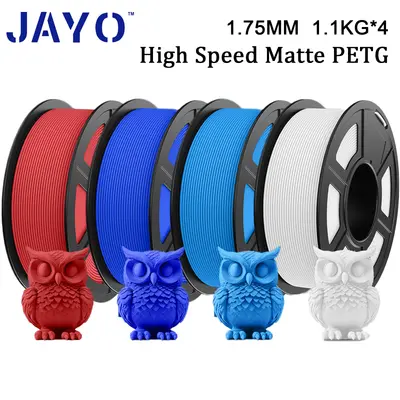 JAYO 4x1,1KG 3D Filament High Speed Matt PETG Rot/Blau/Himmelblau/Weiß 1,75mm