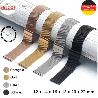 Uhrenarmband Milanaise Armband 12 14 16 18 20 22 Mesh Edelstahl Universell Uhr