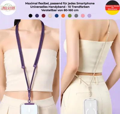 Handykette Universal Band mit Halterung für alle Handyhüllen Kordel Pads Lanyard