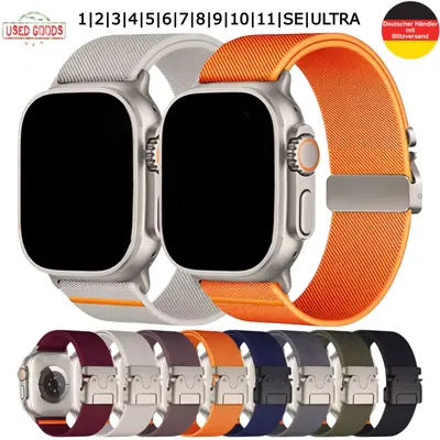 Uhrenarmband Nylon für Apple Watch 1-9 10 11 SE ULTRA Sport Fallschirmverschluss