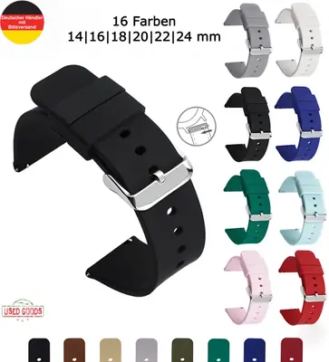 Silikon Uhrenarmband 14 16 18 20 22 24 Sport Ersatzband Universel Quick Release