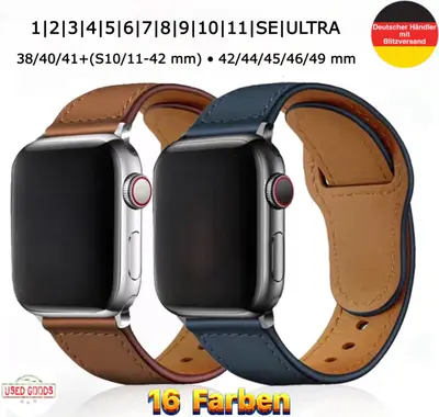 Uhrenarmband Lederarmband für Apple Watch Series 1-9 10 11 SE ULTRA Ersatzband