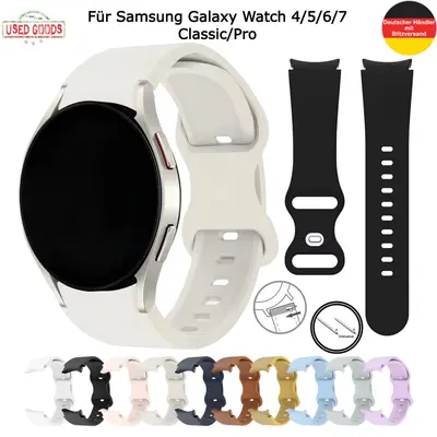 Silikon Uhrenarmband Samsung Galaxy Watch 4 5 6 7 Classic Pro 40 bis 47 mm Watch