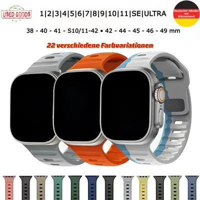 Silikon Uhrenarmband für Apple Watch Series 1-8 9 10 11 SE ULTRA Sport Armband