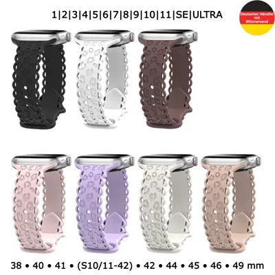 Silikon Uhrenarmband für Apple Watch Series 1-9 10 11 SE ULTRA Sport Motiv Uhr