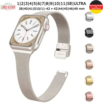 Milanaise Uhrenarmband für Apple Watch 1-9 10 11 SE ULTRA Edelstahl Mesh Uhr