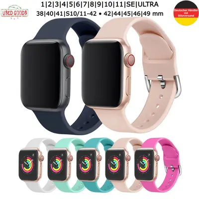 Silikon Uhrenarmband für Apple Watch Series 1-9 10 11 SE ULTRA Sport Ersatzband