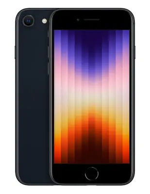 iPhone SE 3. Generation in Schwarz von vorne und hinten