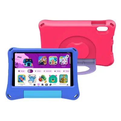 Denver 8" Kinder Wifi Tablet 64 GB Schwarz mit Schutzhülle in Blau und Pink