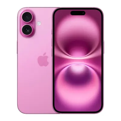 iPhone 16 in Pink von vorn und hinten, Dual-Kamera oben links