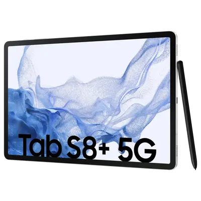 Samsung Galaxy Tab S8+ 5G von vorne mit Display und Stift