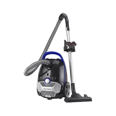 Fakir Blue Vac Power TS 721 Staubsauger von der Seite mit Schlauch und Bodendüse