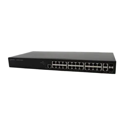 Lancom GS-2326P+ Switch von vorn mit 24 RJ45-Anschlüssen und zwei SFP-Ports