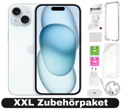 Apple iPhone 15 Plus - 128 256 512GB - Spacegrau Blau Rose Grün -XXL Starterset