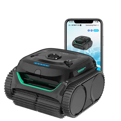 WYBOT C2 Kabelloser Poolroboter mit App-Steuerung Schwarz, Grün "Gratis Versand"