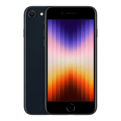 iPhone SE 2022 von vorn und hinten, Midnight Black, Farbverlauf auf Display