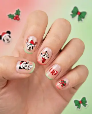 3D Mickey Figur Thema Weihnachten Nail Art Sticker
