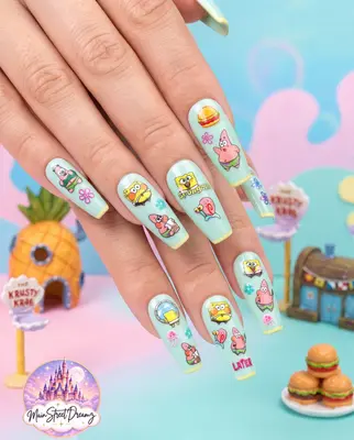 5D Spongebob Schwammkopf Nail Art Sticker