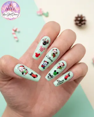 3D Mickey Figur Thema Weihnachten Nail Art Sticker