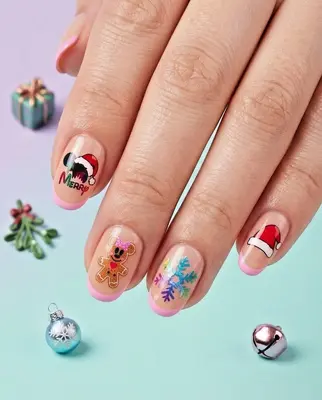 3D Mickey Figur Thema Weihnachten Nail Art Sticker