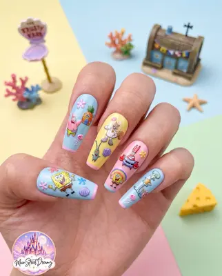 5D SpongeBob Schwammkopf Nail Art Sticker