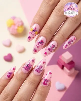 Set 3D Nagel Aufkleber Disney Stitch Thema Nail Art Sticker