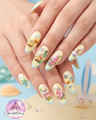 5D SpongeBob Schwammkopf Nail Art Sticker