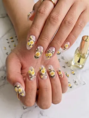 5D Blume Rose Nagel Aufkleber Nail Art Sticker