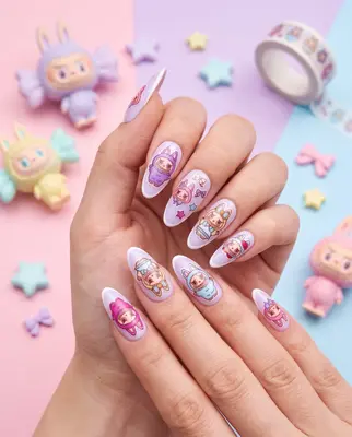 Labubu 5D Nagel Aufkleber Charakter Thema Nail Art Sticker