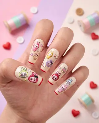 Labubu 5D Nagel Aufkleber Charakter Thema Nail Art Sticker