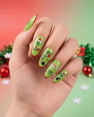 3D Grinch Thema Weihnachten Nail Art Sticker