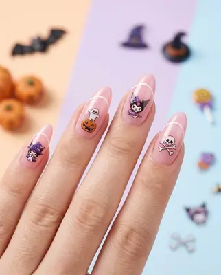 Set 5D Nagel Aufkleber - Halloween Hello Kitty Thema Nail Art Sticker