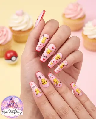 Set 3D Nagel Aufkleber Figur Pokemon Thema Nail Art Sticker