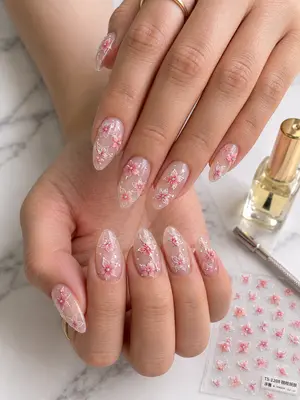 5D Blume Pfirsichblüte Nagel Aufkleber Nail Art Sticker