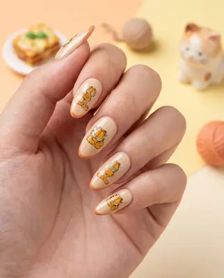 Set 5D Nagel Aufkleber Figur Garfield Thema Nail Art Sticker