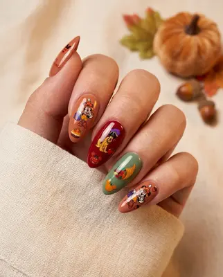 3D Thanksgiving Nagelsticker, Maus Thema Nail Art Mickey Disney Maus