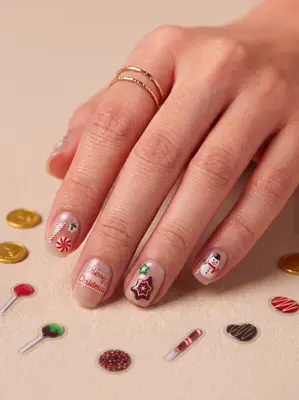 5D Weihnachtsleckereien Thema Nagel Aufkleber Thema Nail Art Sticker