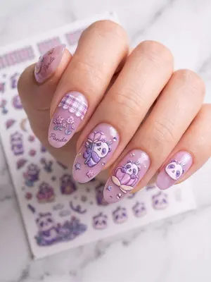 5D Panda Bär geprägt Nail Art Sticker