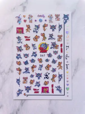 Tom & Jerry Nagelsticker mit 3D-Themen - Nail Art