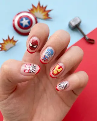 Set 3D Nagel Aufkleber Figur Marvel Superhelden Thema Nail Art Sticker