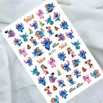 Set 3D Nagel Aufkleber Figur Disney Stitch Thema Nail Art Sticker