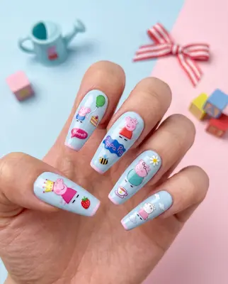 5D Peppa Pig Nail Art Sticker