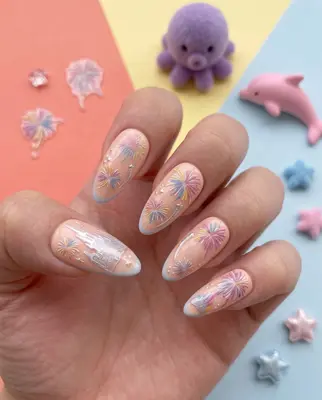 5er SetD Prinzessin Schloss Nagelsticker Figur Thema Nail Art Sticker