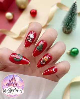 5er SetD Weihnachten Snoopy Thema Nagel Aufkleber Figur Thema Nail Art Sticker